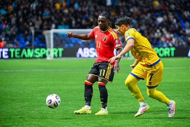 Kazakhstan v Belgium - FIFA World Cup, WM, Weltmeisterschaft, Fussball 2026 UEFA Qualifiers NUR-SULTAN, KAZAKHSTAN - NOVEMBER 15 : Doku Jeremy forward of Belgium in action during the FIFA World Cup 2026 UEFA European Qualifiers group J match between Kazakhstan and Belgium on November 15, 2025 in Nur-Sultan, Kazakhstan, 15 11 2025 Nur-Sultan Kazakhstan  Copyright: xVincentxKalutx