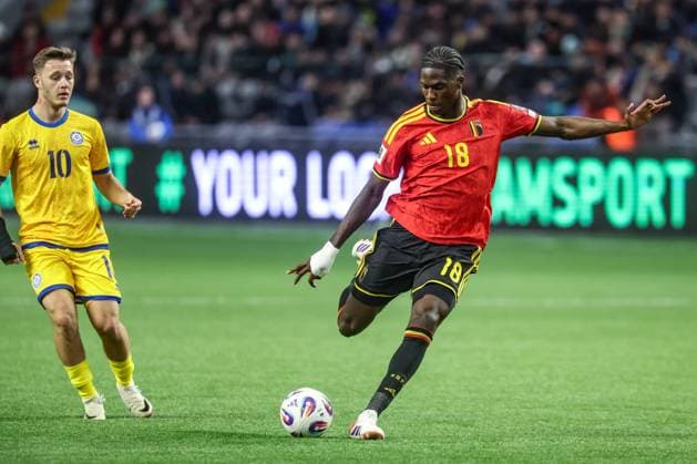 Belgium s Amadou Onana pictured in action during a soccer game between Kazakhstan and Belgium s Red Devils, Saturday 15 November 2025 in Astana, Kazakhstan, qualification game 7 8 for the 2026 FIFA World Cup, WM, Weltmeisterschaft, Fussball VIRGINIExLEFOUR  x141770960x