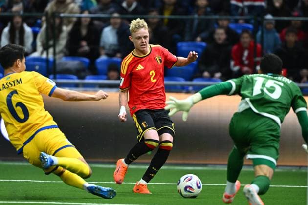 Kazakhstan v Belgium - FIFA World Cup, WM, Weltmeisterschaft, Fussball 2026 UEFA Qualifiers NUR-SULTAN, KAZAKHSTAN - NOVEMBER 15 : Seys Joaquin defender of Belgium in action during the FIFA World Cup 2026 UEFA European Qualifiers group J match between Kazakhstan and Belgium on November 15, 2025 in Nur-Sultan, Kazakhstan, 15 11 2025 Nur-Sultan Kazakhstan  Copyright: xVincentxKalutx