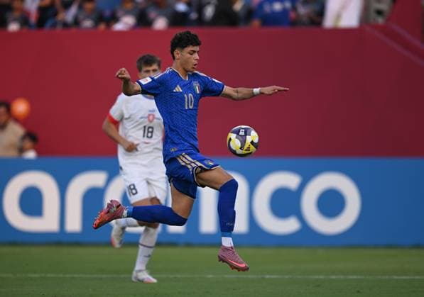 Football, Junior U 17 World Cup 2025 Doha Qatar Round of 16 15 11 2025 Match 75 Italy Czech Republic Samuele Inacio Italy