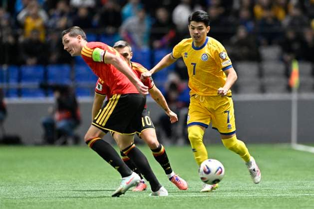 Kazakhstan v Belgium - FIFA World Cup, WM, Weltmeisterschaft, Fussball 2026 UEFA Qualifiers NUR-SULTAN, KAZAKHSTAN - NOVEMBER 15 : Vanaken Hans midfielder of Belgium in action during the FIFA World Cup 2026 UEFA European Qualifiers group J match between Kazakhstan and Belgium on November 15, 2025 in Nur-Sultan, Kazakhstan, 15 11 2025 Nur-Sultan Kazakhstan  Copyright: xJanxDexMeuleneirx