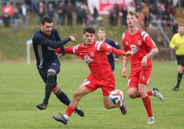 151125 Halle Saale Sachsen Anhalt Leuna Chemie Stadion Sport Fußball Hallescher FC Halle HFC Regionalliga Nordost 4 Liga Männer Saison 2025 2026 Landespokal Turbine Halle HFC Elias Kindl Turbine Halle Joscha Wosz Hallescher FC Lucas Ehrlich Hallescher FC