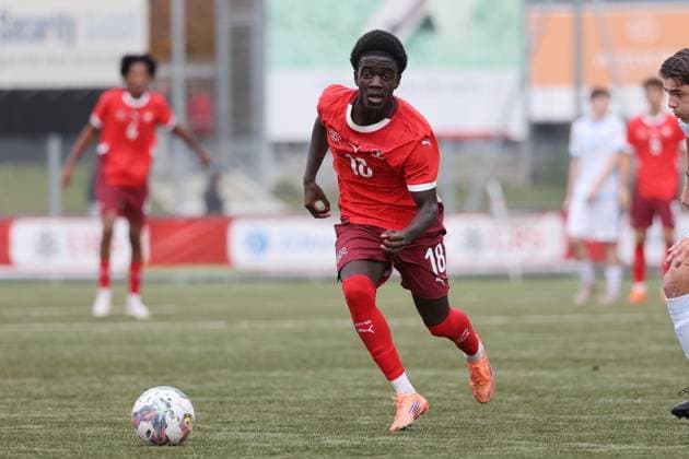 U19 Switzerland San Marino Miguel Mardochee Switzerland 15 11 2025 Stadion Esp Baden AG, SWITZERLAND, Season 2025 2026 Men Football UEFA U19 European Championship Qualification Switzerland San Marino Miguel Mardochee Switzerland