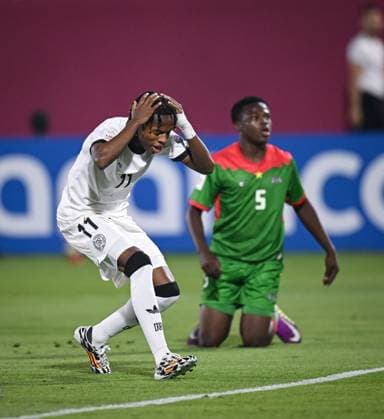 Football, Junior U 17 World Cup 2025 Doha Qatar Round of 16 15 11 2025 Match 83 Germany Burkina Faso Disappointment Germany Wisdom Mike misses a chance to score