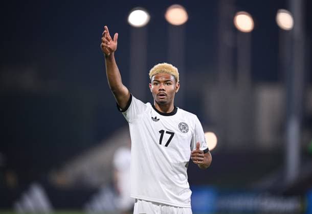 Football, Juniors U 17 World Cup 2025 Doha Qatar Round of 16 15 11 2025 Match 83 Germany Burkina Faso Maik Afri Akumu Germany