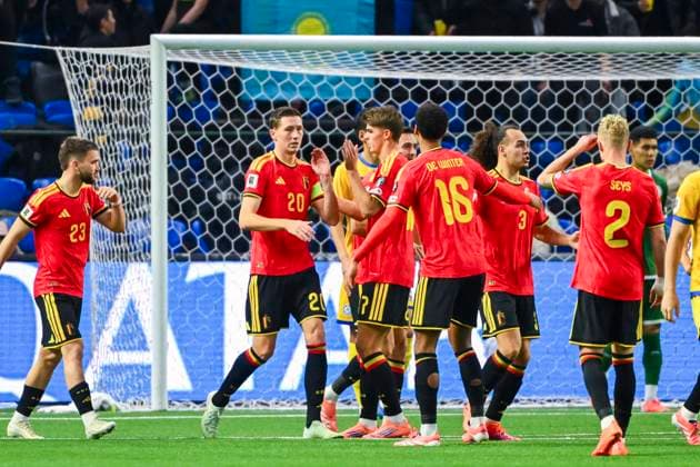 Kazakhstan v Belgium - FIFA World Cup, WM, Weltmeisterschaft, Fussball 2026 UEFA Qualifiers NUR-SULTAN, KAZAKHSTAN - NOVEMBER 15 : Vanaken Hans midfielder of Belgium celebrating scoring a goal (1-1) during the FIFA World Cup 2026 UEFA European Qualifiers group J match between Kazakhstan and Belgium on November 15, 2025 in Nur-Sultan, Kazakhstan, 15 11 2025 Nur-Sultan Kazakhstan  Copyright: xVincentxKalutx