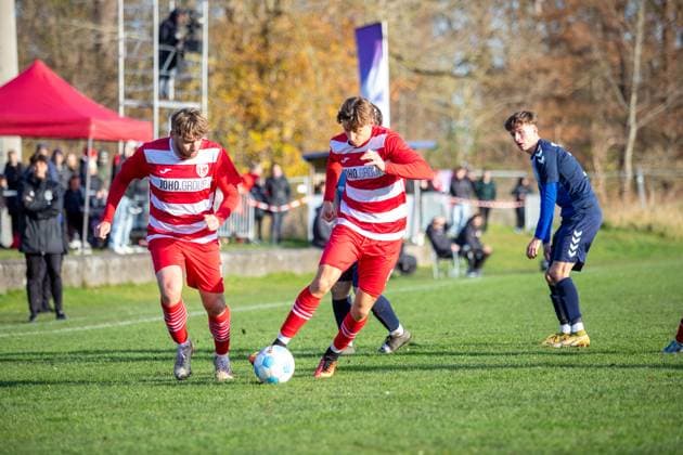 Oliver Daedlow and Joe Joe Richardson both GFC GER, Football, Men, State Cup, Round of 16, M V Cup, Mecklenburg-Vorpommern Cup, FSV Blau Weiß Greifswald v Greifswalder FC, Final score 0 8