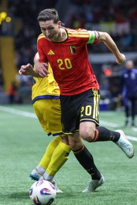 Belgium s Hans Vanaken pictured in action during a soccer game between Kazakhstan and Belgium s Red Devils, Saturday 15 November 2025 in Astana, Kazakhstan, qualification game 7 8 for the 2026 FIFA World Cup, WM, Weltmeisterschaft, Fussball VIRGINIExLEFOUR  x141783829x