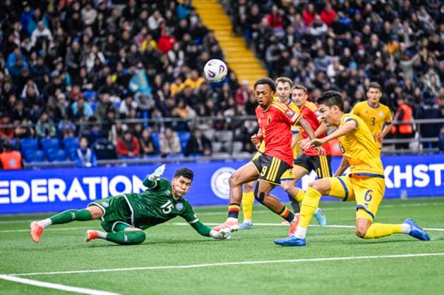 Kazakhstan v Belgium - FIFA World Cup, WM, Weltmeisterschaft, Fussball 2026 UEFA Qualifiers NUR-SULTAN, KAZAKHSTAN - NOVEMBER 15 : Openda Lois forward of Belgium in action during the FIFA World Cup 2026 UEFA European Qualifiers group J match between Kazakhstan and Belgium on November 15, 2025 in Nur-Sultan, Kazakhstan, 15 11 2025 Nur-Sultan Kazakhstan  Copyright: xJanxDexMeuleneirx