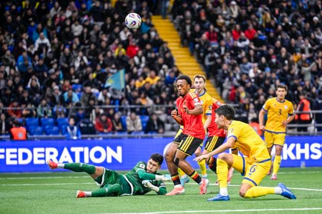 Kazakhstan v Belgium - FIFA World Cup, WM, Weltmeisterschaft, Fussball 2026 UEFA Qualifiers NUR-SULTAN, KAZAKHSTAN - NOVEMBER 15 : Openda Lois forward of Belgium in action during the FIFA World Cup 2026 UEFA European Qualifiers group J match between Kazakhstan and Belgium on November 15, 2025 in Nur-Sultan, Kazakhstan, 15 11 2025 Nur-Sultan Kazakhstan  Copyright: xJanxDexMeuleneirx