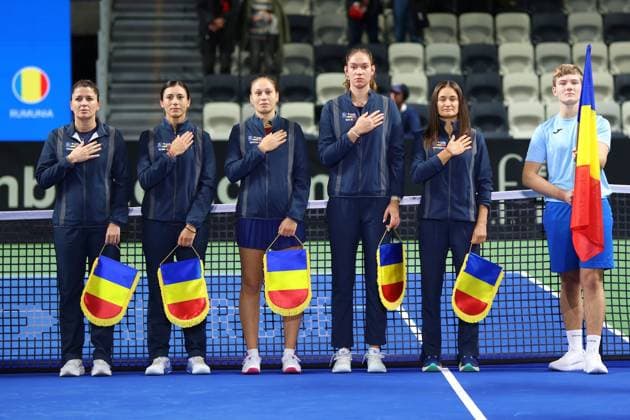 GORZOW WIELKOPOLSKI 15.11.2025 BILLIE JEAN KING CUP MECZ RUMUNIA - NOWA ZELANDIA --- GAME ROMANIA - NEW ZEALAND NZ Rumunia Elena Gabriela Ruse, Monica Niculescu, Gabriela Lee, Elena Ruxandra Bertea Maria Gae FOT. PIOTR KACZMAREK 400mm.pl NEWSPIX.PL --- newspix.pl 