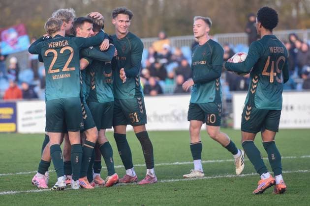 Soccer I Men I Season 2025 2026 I Regionalliga Nord I 19 Matchday I SC Weiche Flensburg 08 SV Werder Bremen II 15 11 2025 Cheers Werder Bremen II Copyright: xLobeca JanxKirschnerx