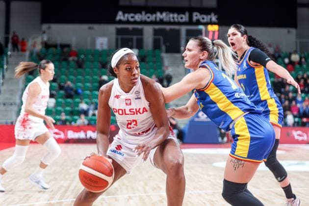 15.11.2025, Sosnowiec Mecz Eliminacje do Mistrzostw Europy Kobiet w koszykowce Polska - Rumunia - FIBA Womens EuroBasket Qualifiers Poland - Romania Nz. Stephanie Mavunga Fot. Michal Chwieduk Arena Akcji NEWSPIX.PL --- newspix.pl 