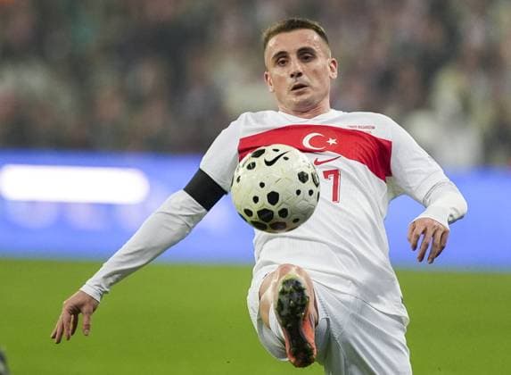 Turkiye v Bulgaria - 2026 FIFA World Cup, WM, Weltmeisterschaft, Fussball UEFA Qualifiers BURSA, TURKIYE - NOVEMBER 15: Kerem Akturkoglu of Turkiye competes during the 2026 FIFA World Cup UEFA Qualifiers Group E football match between Turkiye and Bulgaria at Ataturk Sports Complex Matli Stadium in Bursa, Turkiye, on November 15, 2025. Arife Karakum Anadolu Bursa Turkey. Editorial use only. Please get in touch for any other usage.  Copyright: x2025xAnadoluxArifexKarakumx
