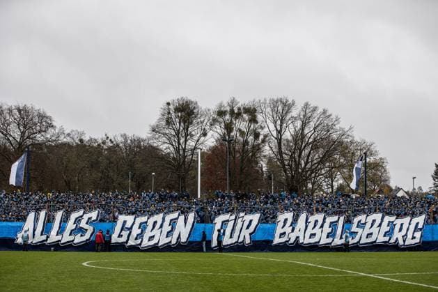 Potsdam, Germany 15 November 2025 Brandenburg State Cup 2025 2026 1 4 Final Babelsberg 03 vs Energie Cottbus In the picture Fanblock Babelsberg 03 Karl Liebknecht Stadion Brandenburg Copyright: xFotostandx xWeilandx