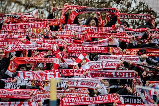 Potsdam, Germany 15 November 2025 Brandenburg State Cup 2025 2026 1 4 Final Babelsberg 03 vs Energie Cottbus In the picture Fanblock Energie Cottbus Karl Liebknecht Stadion Brandenburg Copyright: xFotostandx xWeilandx