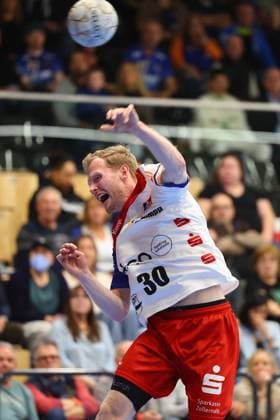 Goal shot by Sascha Pfattheicher Balingen TV Grosswallstadt HBW Balingen Weilstetten, Handball, 2 Bundesliga, 15 11 2025 TV Grosswallstadt HBW Balingen Weilstetten, Handball, 2 Bundesliga, 15 11 2025 Elsenfeld Copyright: xEibner-Pressefotox EP_RWS