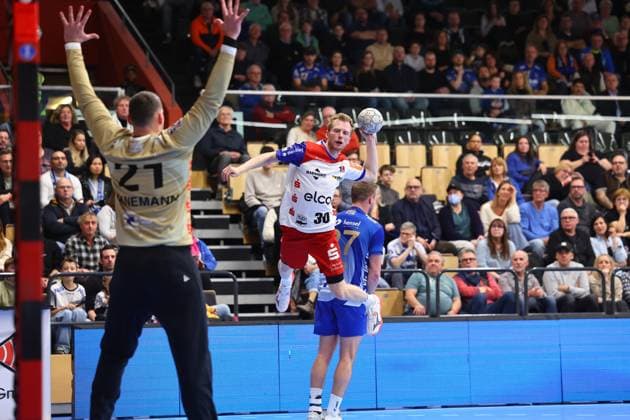 Goal shot by Sascha Pfattheicher Balingen TV Grosswallstadt HBW Balingen Weilstetten, Handball, 2 Bundesliga, 15 11 2025 TV Grosswallstadt HBW Balingen Weilstetten, Handball, 2 Bundesliga, 15 11 2025 Elsenfeld Copyright: xEibner-Pressefotox EP_RWS