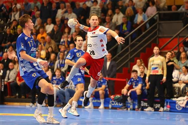 Goal shot by Tobias Heinzelmann Balingen TV Grosswallstadt HBW Balingen Weilstetten, Handball, 2 Bundesliga, 15 11 2025 TV Grosswallstadt HBW Balingen Weilstetten, Handball, 2 Bundesliga, 15 11 2025 Elsenfeld Copyright: xEibner-Pressefotox EP_RWS