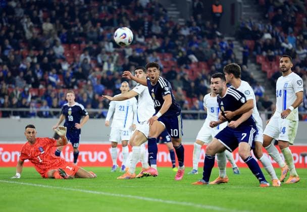 Chà Adams of Scotland attempts a shot on goal Greece v Scotland, FIFA 2026 World Cup Qualifying, Group C, Football, Georgios Karaiskakis Stadium, Athens, Greece - 15 Nov 2025Athens Georgios Karaiskakis Stadium Greece EDITORIAL USE ONLY No use with unauthorised audio, video, data, fixture lists, club league logos or live services. Online in-match use limited to 120 images, no video emulation. No use in betting, games or single club league player publications. Copyright: xGeorgexTewkesbury Shutterstockx 15786154ce
