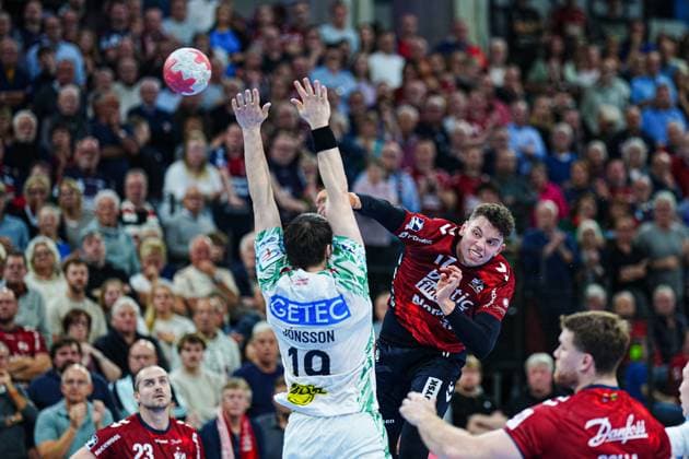 Throw Goal Marco Grgic SG Flensburg Handewitt, 17 GER, SG Flensburg Handewitt vs SC Magdeburg, Handball, Bundesliga, Matchday 12, Season 2026 2026, 15 11 2025 GER, SG Flensburg Handewitt vs SC Magdeburg, Handball, Bundesliga, Matchday 12, Season 2026 2026, 15 11 2025 Flensburg Copyright: xEibner-Pressefoto MarcelxvonxFehrnx EP_MFN