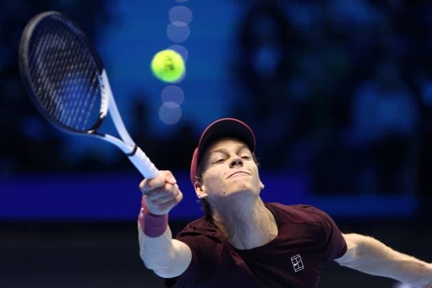 Jannik Sinner vs Alex De Minaur Jannik Sinner of Italy in action during the semi-final singles match between Jannik Sinner of Italy and Alex De Minaur of Australia on Day seven of the Nitto ATP, Tennis Herren World Tour Finals. Torino Inalpi Arena Italy Copyright: xMarcoxCanonierox