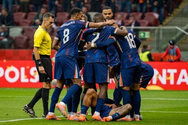 Memphis Depay seen during World Cup 2026 qualifying game between national teams of Poland and Netherlands (Kazimierz Koper Ball Raw Images) Warsaw PGE Narodowy Poland Copyright: xKazimierzxKoperx KAZ_POL_NDL-126