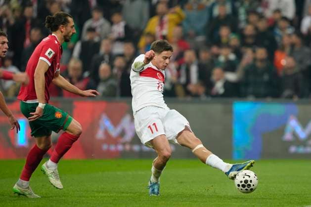 Turkey Faces Bulgaria Qualifier Kenan Yildiz of Turkiye is seen in action during the FIFA World Cup, WM, Weltmeisterschaft, Fussball 2026 Group E Qualification match between Turkey and Bulgaria at the Ataturk Complex Matli Stadium on November 15, 2025 in Bursa, Turkey. Bursa Bursa Turkey Copyright: xGokhanxTanerx