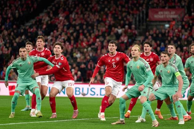 Andreas Christensen of Denmark prepares for a header during the UEFA¯World¯Cup Qualifier match between Denmark and Belarus at Parken on November 15, 2025 in Copenhagen, Denmark (Photo by Camilla Stolen Imago) Copenhagen Denmark Copyright: xCamillaxStolenx L1092649A