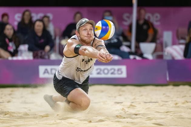 Beach Volleyball World Championships Adelaide, Australia 15 11 2025 ADELAIDE, AUSTRALIA NOVEMBER 15 Clemens Wickler Player 2, GER during the Beach Volleyball World Championships at Adelaide on November 15, 2025 in Adelaide, Australia Copyright: xBEAUTIFULxSPORTS PeterxWeberx