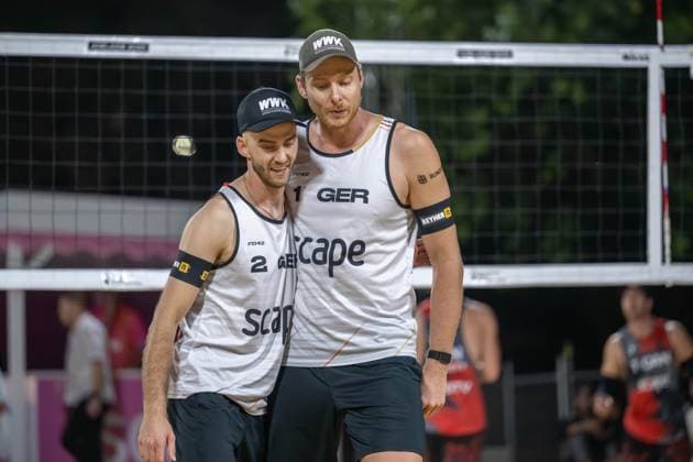 Beach Volleyball World Championships Adelaide, Australia 15 11 2025 ADELAIDE, AUSTRALIA NOVEMBER 15 Clemens Wickler Player 2, GER , Nils Ehlers Player 1 during the Beach Volleyball World Championships at Adelaide on November 15, 2025 in Adelaide, Australia Copyright: xBEAUTIFULxSPORTS PeterxWeberx