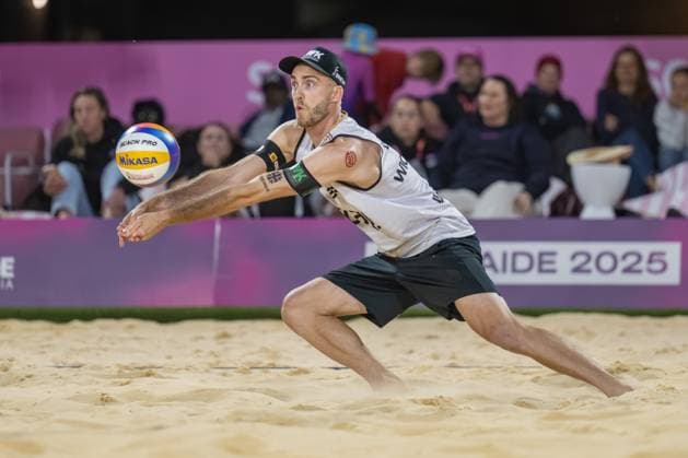 Beach Volleyball World Championships Adelaide, Australia 15 11 2025 ADELAIDE, AUSTRALIA NOVEMBER 15 Clemens Wickler Player 2, GER during the Beach Volleyball World Championships at Adelaide on November 15, 2025 in Adelaide, Australia Copyright: xBEAUTIFULxSPORTS PeterxWeberx