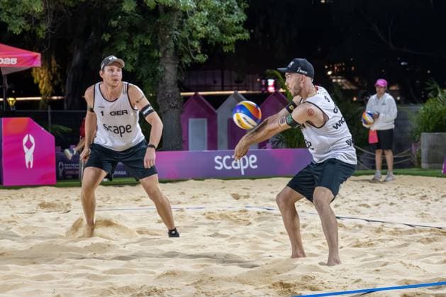 Beach Volleyball World Championships Adelaide, Australia 15 11 2025 ADELAIDE, AUSTRALIA NOVEMBER 15 Clemens Wickler Player 2, GER , Nils Ehlers Player 1 during the Beach Volleyball World Championships at Adelaide on November 15, 2025 in Adelaide, Australia Copyright: xBEAUTIFULxSPORTS PeterxWeberx