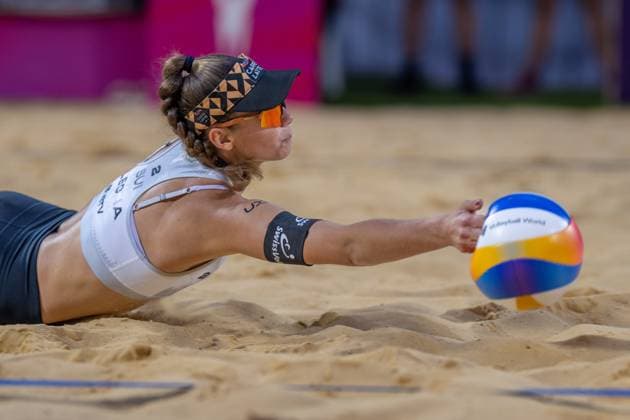 Beach Volleyball World Championships Adelaide, Australia 15 11 2025 ADELAIDE, AUSTRALIA NOVEMBER 15 Leona Kernen Player 2, SUI during the Beach Volleyball World Championships at Adelaide on November 15, 2025 in Adelaide, Australia Copyright: xBEAUTIFULxSPORTS PeterxWeberx