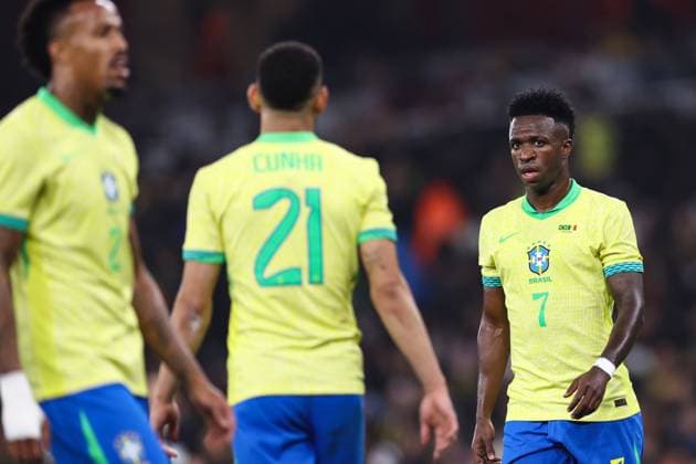 Brasilien gegen Senegal 15. November 2025, London Internationales Freundschaftsspiel Brasilien gegen Senegal Vinicius Junior aus Brasilien Foto Jacques Feeney Abseits London UK  Copyright: xJacquesxFeeneyx xOffsidexOffside