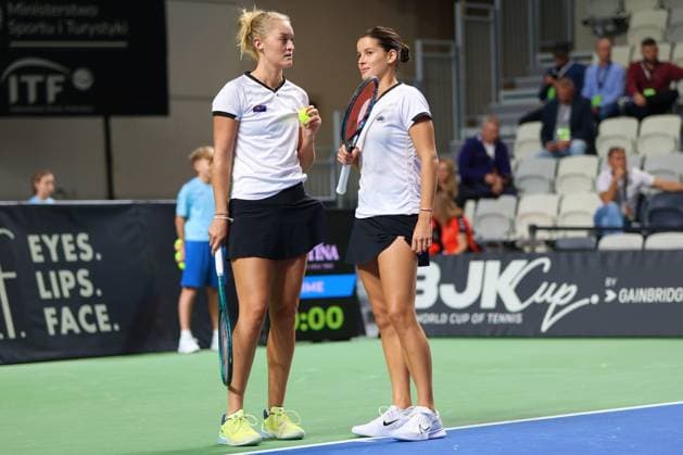 RECORD DATE NOT STATED GORZOW WIELKOPOLSKI 15.11.2025 BILLIE JEAN KING CUP MECZ RUMUNIA - NOWA ZELANDIA --- GAME ROMANIA - NEW ZEALAND NZ Jade Otway, Erin Routliffe FOT. PIOTR KACZMAREK 400mm.pl NEWSPIX.PL --- newspix.pl 