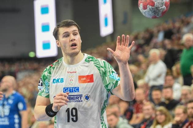 Handball I Men I Season 2025 2026 I Bundesliga I 12 Matchday I SG Flensburg Handewitt SC Magdeburg I 15 11 2025 Elvar Örn Jonsson 19, SC Magdeburg Copyright: xLobeca JanxKirschnerx