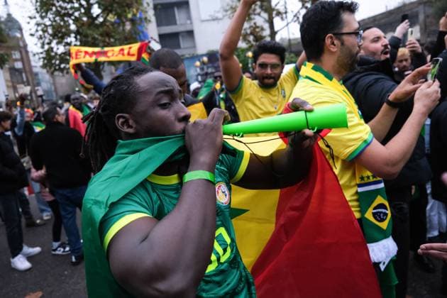 Brasilien gegen Senegal 15. November 2025, London Internationales Freundschaftsspiel Brasilien gegen Senegal Fans aus Senegal und Brasilien Foto Jacques Feeney Abseits London UK  Copyright: xJacquesxFeeneyx xOffsidexOffside
