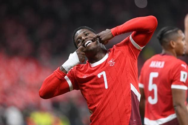 BREEL EMBOLO, Svizzera, World Cup 2026 Qualifying, Switzerland-Sweden 4-1, esultanza, jubel, joy, celebration QUALIFICAZIONI MONDIALI 2026 SVIZZERA-SVEZIA 4-1