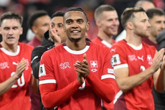 MANUEL AKANI, Svizzera, World Cup 2026 Qualifying, Switzerland-Sweden 4-1, esultanza, jubel, joy, celebration QUALIFICAZIONI MONDIALI 2026 SVIZZERA-SVEZIA 4-1