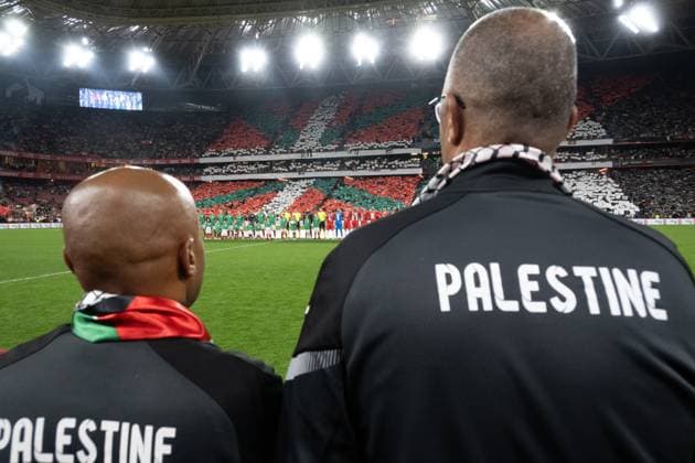 November 15, 2025, Bilbao, Basque Country, Spain: A view of the friendly football match between Basque Country and Palestine at San Mames Stadium. Bilbao Spain - ZUMAd308 20251115_zsp_d308_002 Copyright: xJuanxCarlosxLucasx