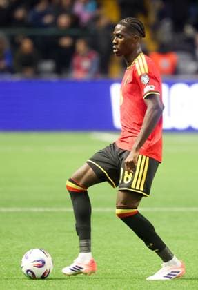 Belgium s Amadou Onana pictured in action during a soccer game between Kazakhstan and Belgium s Red Devils, Saturday 15 November 2025 in Astana, Kazakhstan, qualification game 7 8 for the 2026 FIFA World Cup, WM, Weltmeisterschaft, Fussball VIRGINIExLEFOUR  x141890250x
