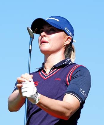 BELLEAIR, FL - NOVEMBER 15: LPGA, Golf Damen golfer Charley Hull plays her tee shot on the 9th hole during the third round of The Annika driven by Gainbridge at Pelican on November 15, 2025, at the Pelican Golf Club in Belleair, Florida. (Photo by Brian Spurlock Icon Sportswire). GOLF: NOV 15 LPGA The ANNIKA EDITORIAL USE ONLY Icon251115117