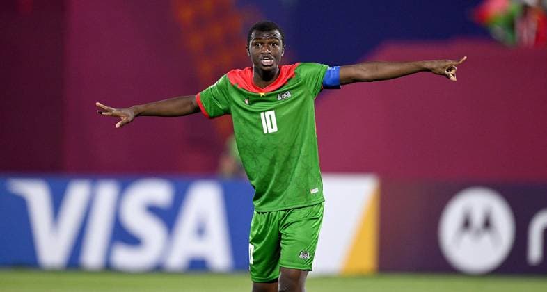 Football, Juniors U 17 World Cup 2025 Doha Qatar Round of 16 15 11 2025 Match 83 Germany Burkina Faso Cherif Barro Burkina Faso