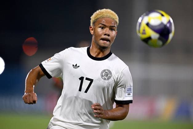 Football, Juniors U 17 World Cup 2025 Doha Qatar Round of 16 15 11 2025 Match 83 Germany Burkina Faso Maik Afri Akumu Germany