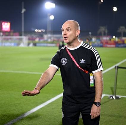 Football, Juniors U 17 World Cup 2025 Doha Qatar Round of 16 15 11 2025 Match 83 Germany Burkina Faso Coach Marc Patrick Meister Germany