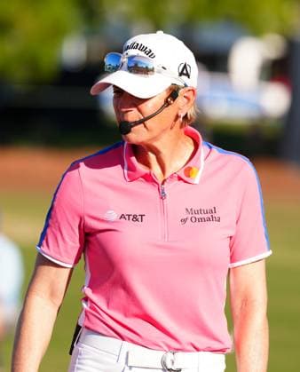 BELLEAIR, FL - NOVEMBER 15: LPGA, Golf Damen Hall of Fame golfer Annika Sörenstam conducts a kid™s golf clinic on the practice range during the third round of The Annika driven by Gainbridge at Pelican on November 15, 2025, at the Pelican Golf Club in Belleair, Florida. (Photo by Brian Spurlock Icon Sportswire). GOLF: NOV 15 LPGA The ANNIKA EDITORIAL USE ONLY Icon251115152