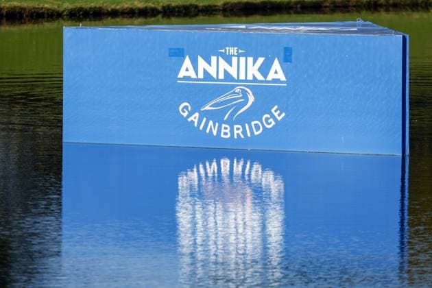 November 15, 2025, Belleair, Florida, USA: A sign bearing the name of the tournament is seen during round three of the Annika LPGA, Golf Damen tournament on Saturday, Nov. 15, 2025 in Belleair. Belleair USA - ZUMAs70_ 20251115_zan_s70_002 Copyright: xLuisxSantanax Belleair USA - ZUMA0840 20251115_zan_s70_002 Copyright: xIMAGO LuisxSantanax