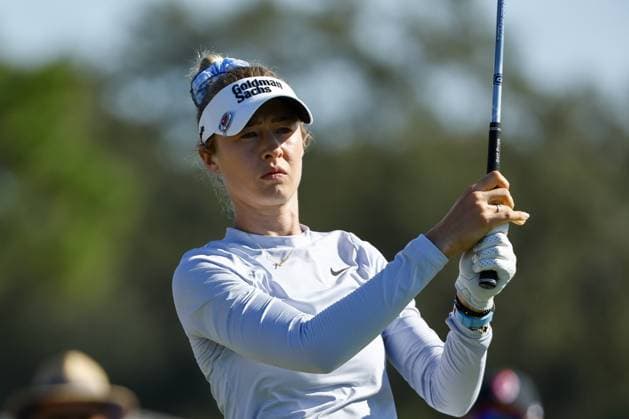 November 15, 2025, Belleair, Florida, USA: Nelly Korda tees off on the 11th hole during round three of the Annika LPGA, Golf Damen tournament on Saturday, Nov. 15, 2025 in Belleair. Belleair USA - ZUMAs70_ 20251115_zan_s70_011 Copyright: xLuisxSantanax Belleair USA - ZUMA0840 20251115_zan_s70_011 Copyright: xIMAGO LuisxSantanax