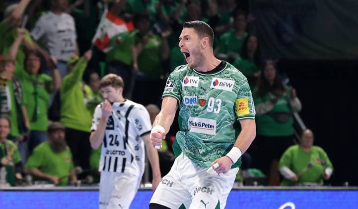 Mijajlo Marsenic cheers joy emotion jubilation Sport Handball HBL Bundesliga Men 12 Matchday Season 2025 2026 15 11 2025 Füchse Berlin vs THW Kiel